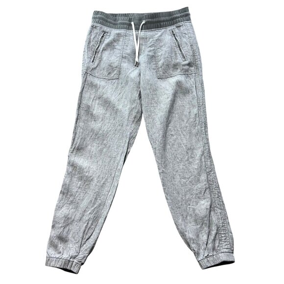 Athleta Women's Sz 4 Cabo Linen Jogger Pants In Osprey Gray Athletic Pants - Picture 11 of 11